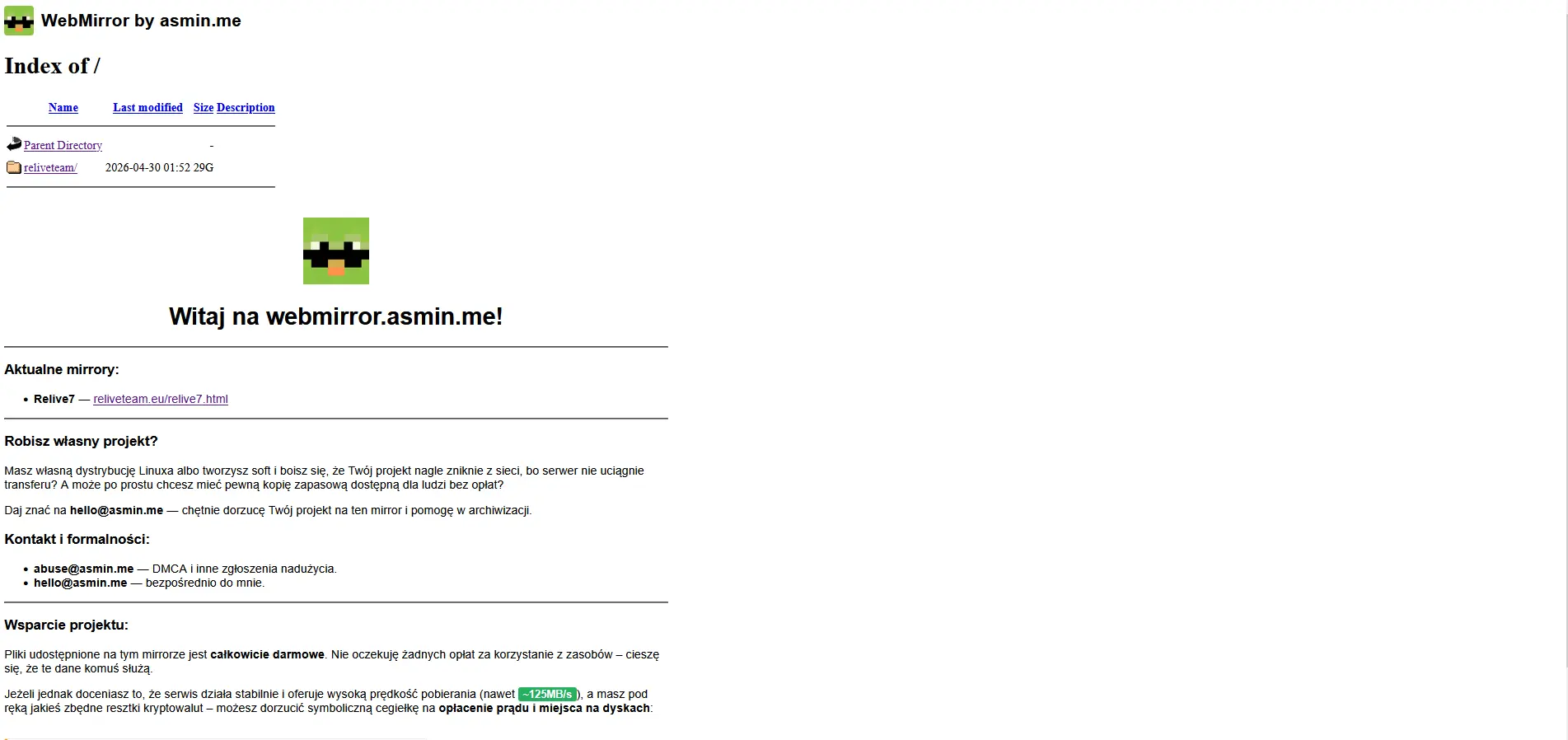 WebMirror - project view 1